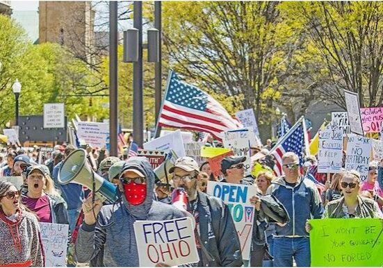 "Health Freedom" advocates on the march.